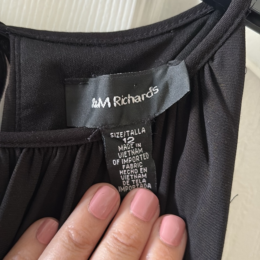 R & M Richards Black Halter Style Dress‎ with Sequined Waistband size 12 - Picture 3 of 10
